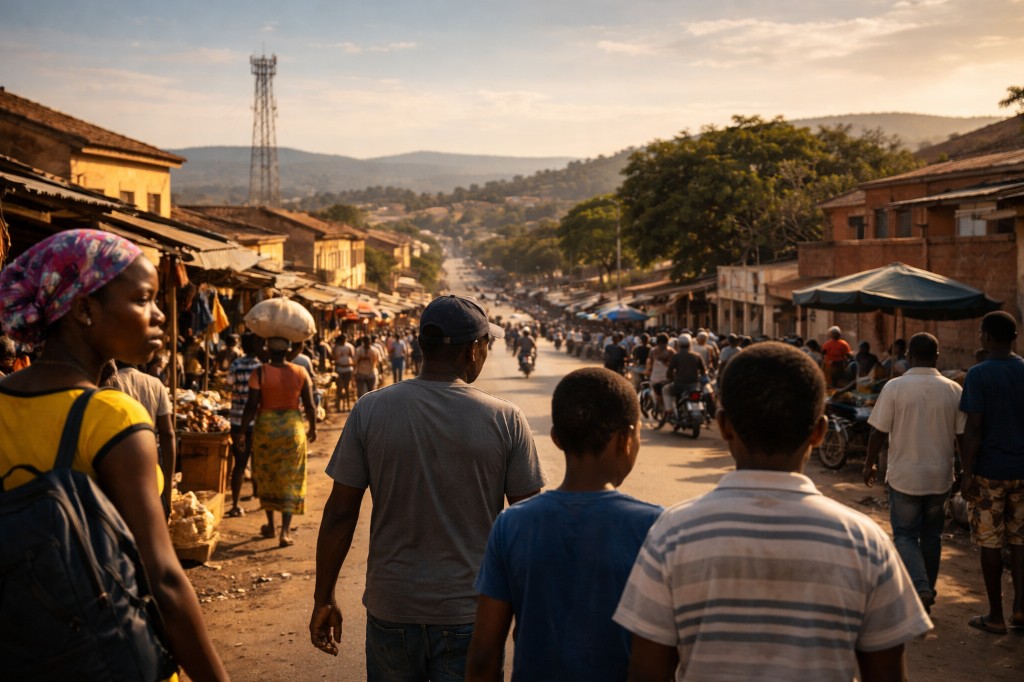 Angolan street market scene